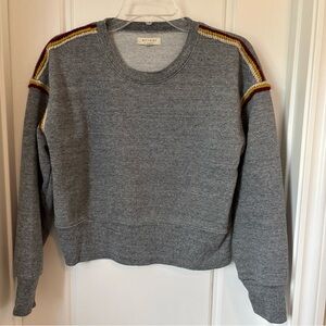Madewell Gray Sweatshirt with Embroidered Trim